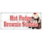 Signmission HOT FUDGE BROWNIE SUNDAE BANNER SIGN ice cream dessert cones fresh made B-96 Hot Fudge Brownie Sundae - alternate 1